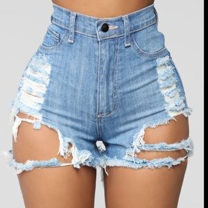 High waisted Fashion Nova jean shorts size 7*